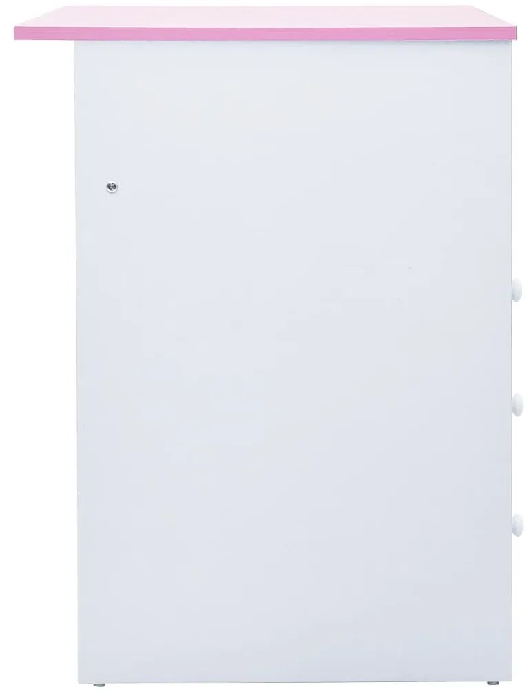Secretária/estirador desenho para crianças rosa e branco