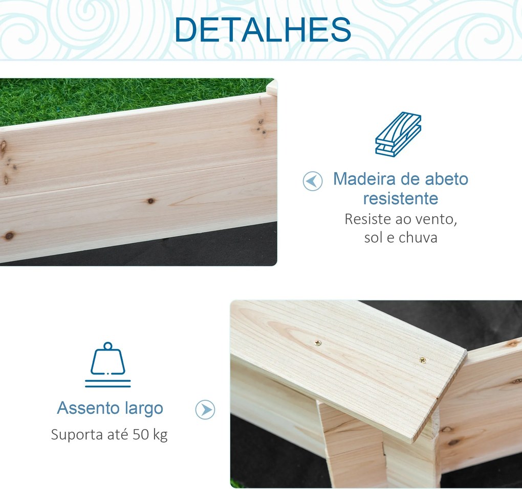 Caixa de Areia de Madeira para Crianças Caixa de Areia Infantil Octógo