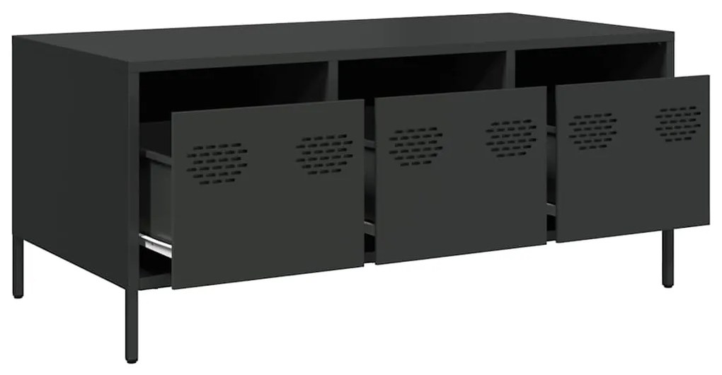 Mesa de centro 101,5x50x43,5 cm aço laminado a frio preto