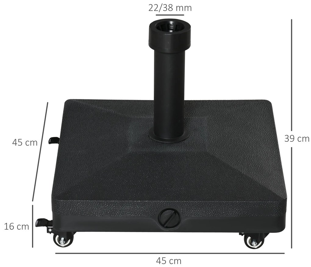 Base para Chapéu de Sol com 4 Rodas Bloqueáveis Base para Chapéu de So