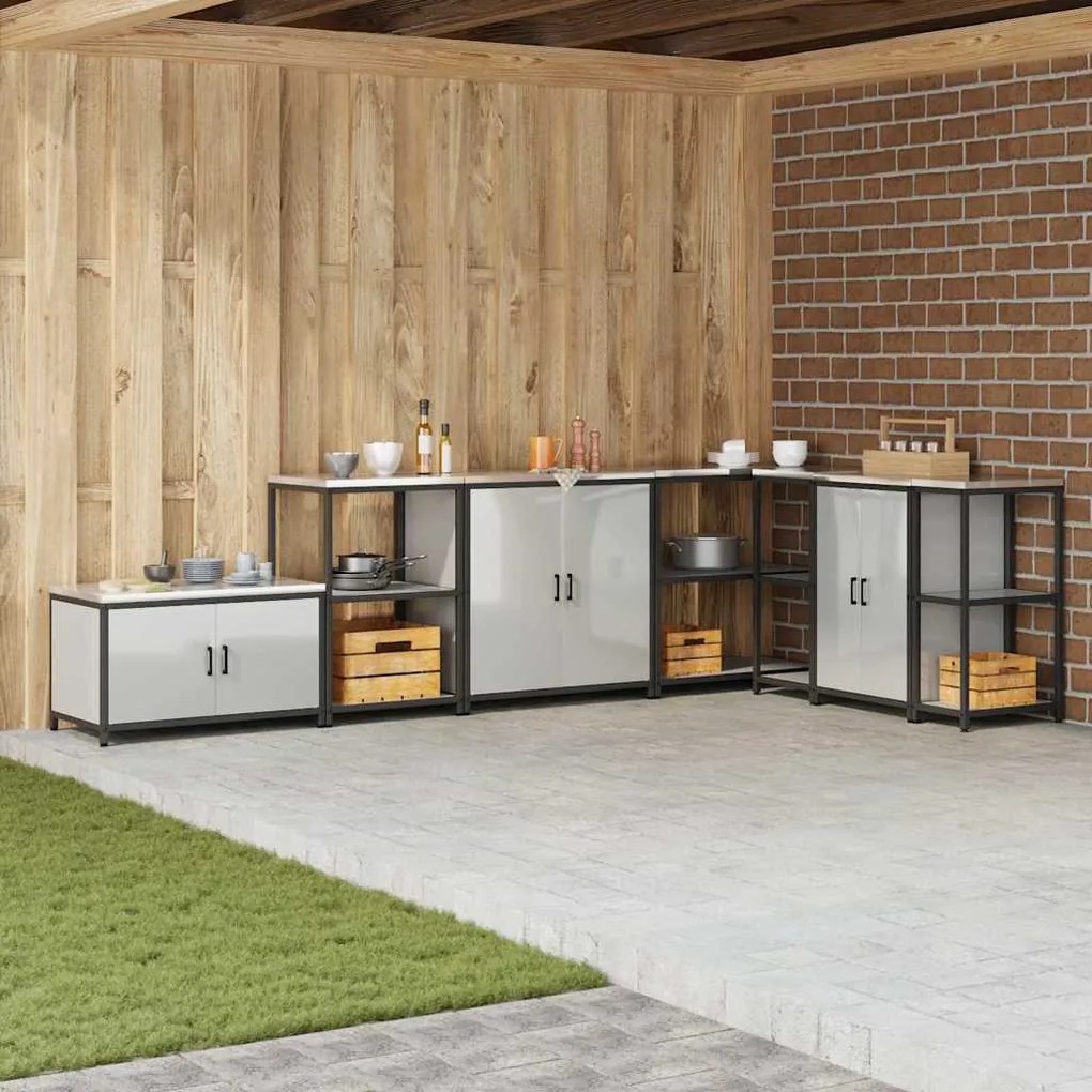 vidaXL Armário de Armazenamento para Cozinha Prata 60 x 50 x 92 cm
