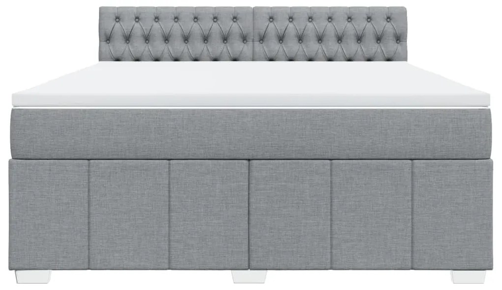 Cama com molas/colchão 180x200 cm tecido cinzento-claro