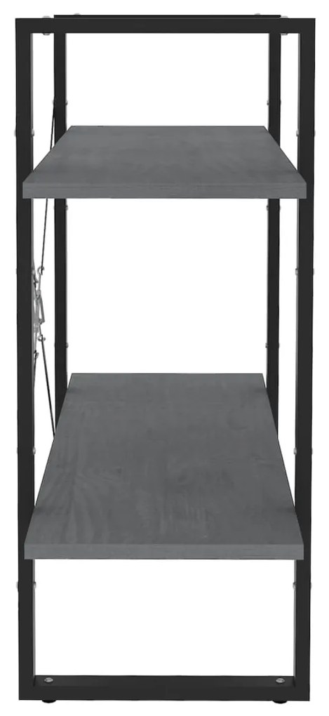 Estante com 2 prateleiras 80x30x70 cm pinho maciço cinzento