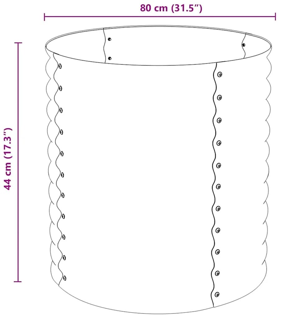 Canteiro/vaso elevado aço galvanizado 80x80x81 cm prateado