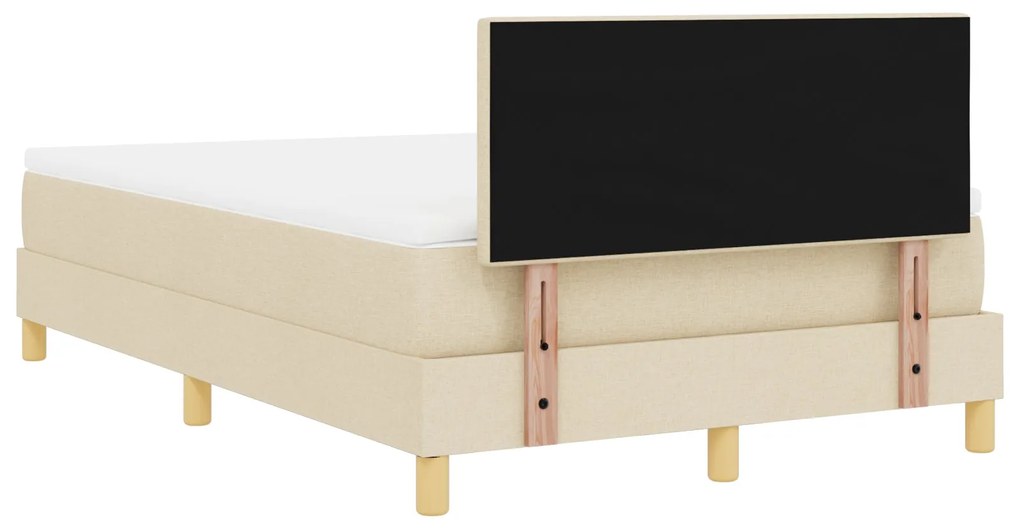Cama Box Spring com Colchão Creme 120x200 cm Tecido