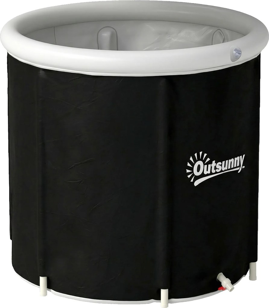Outsunny Banheira de Gelo 280 L Insuflável Portátil para Recuperação de Atletas com Tampa e Bomba Ø78x71 cm | Aosom Portugal