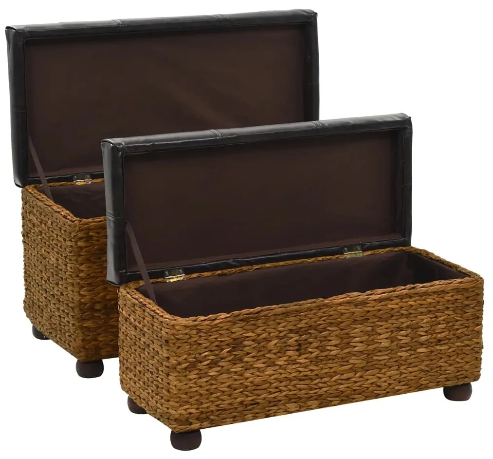 Conjunto de bancos 2 pcs erva marinha castanho