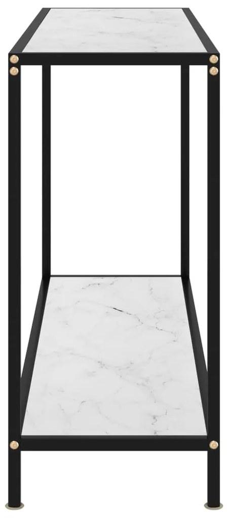 Mesa consola 120x35x75 cm vidro temperado branco