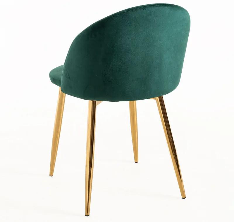 Cadeira Vint Veludo Golden - Verde