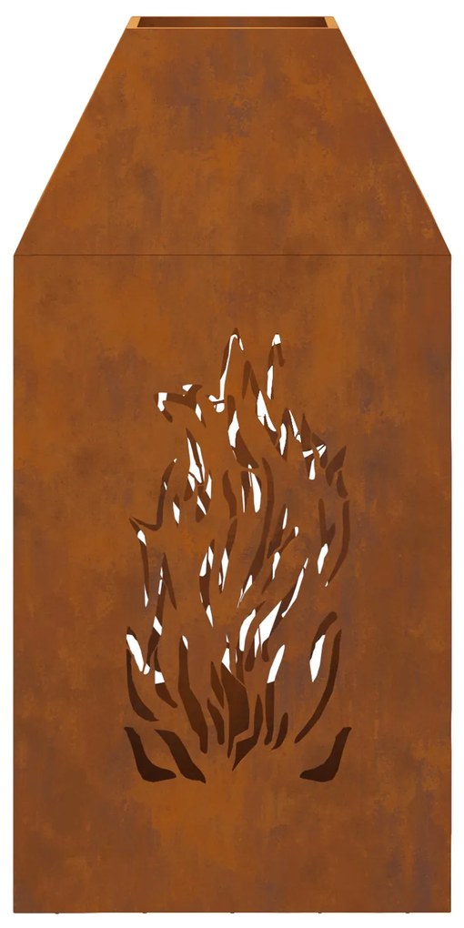 Fogueira vidaXL 50x50x100 cm Aço Envelhecido
