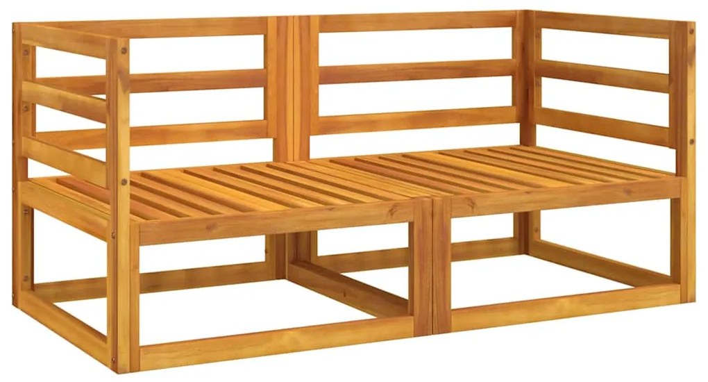 Sofás de canto 2 pcs acácia maciça c/ almofadões cinza-claro