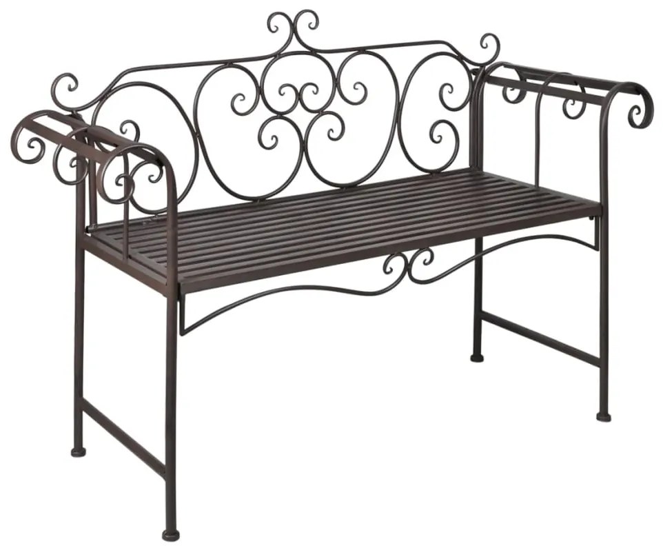 vidaXL Banco de jardim 132 cm aço antigo castanho