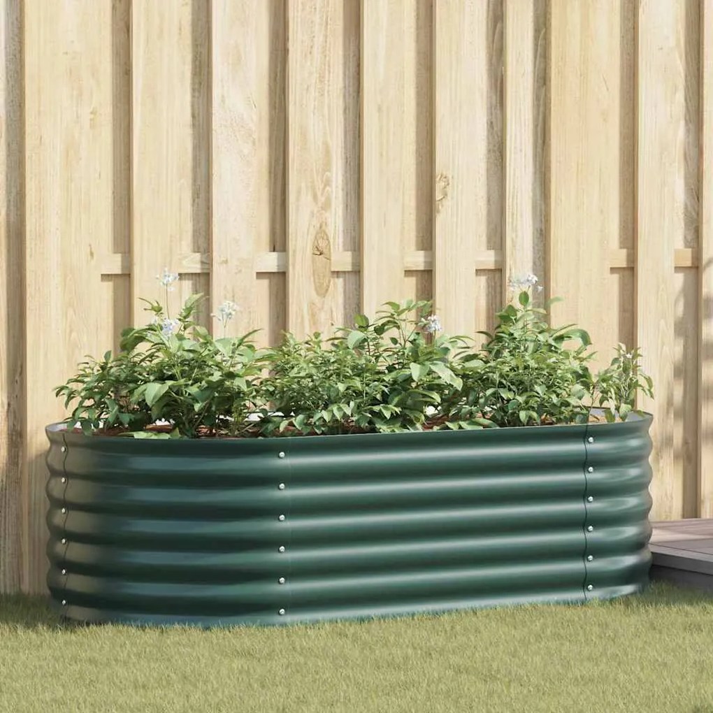 vidaXL Canteiro de jardim elevado Verde 160 x 80 x 44 cm Aço