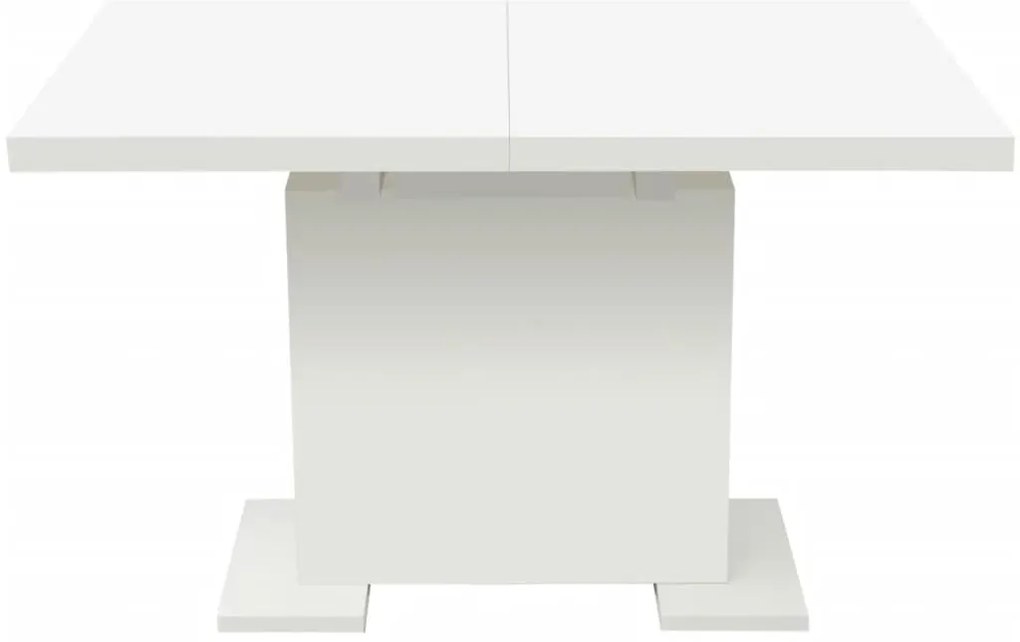 Mesa de jantar extensível, branco brilhante