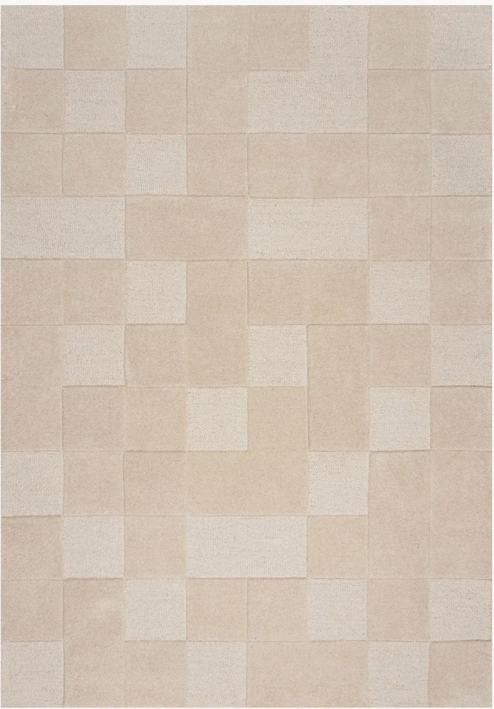 Tapete de lã tufado à mão com relevo Checkerboard