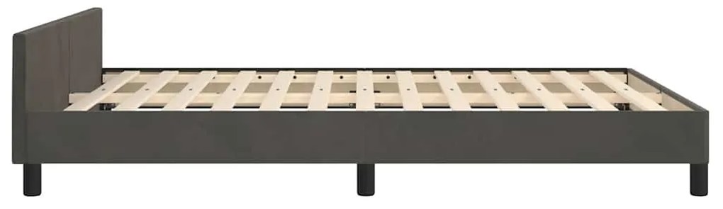 Estrutura de cama sem colchão 140x190 cm veludo cinzento-escuro