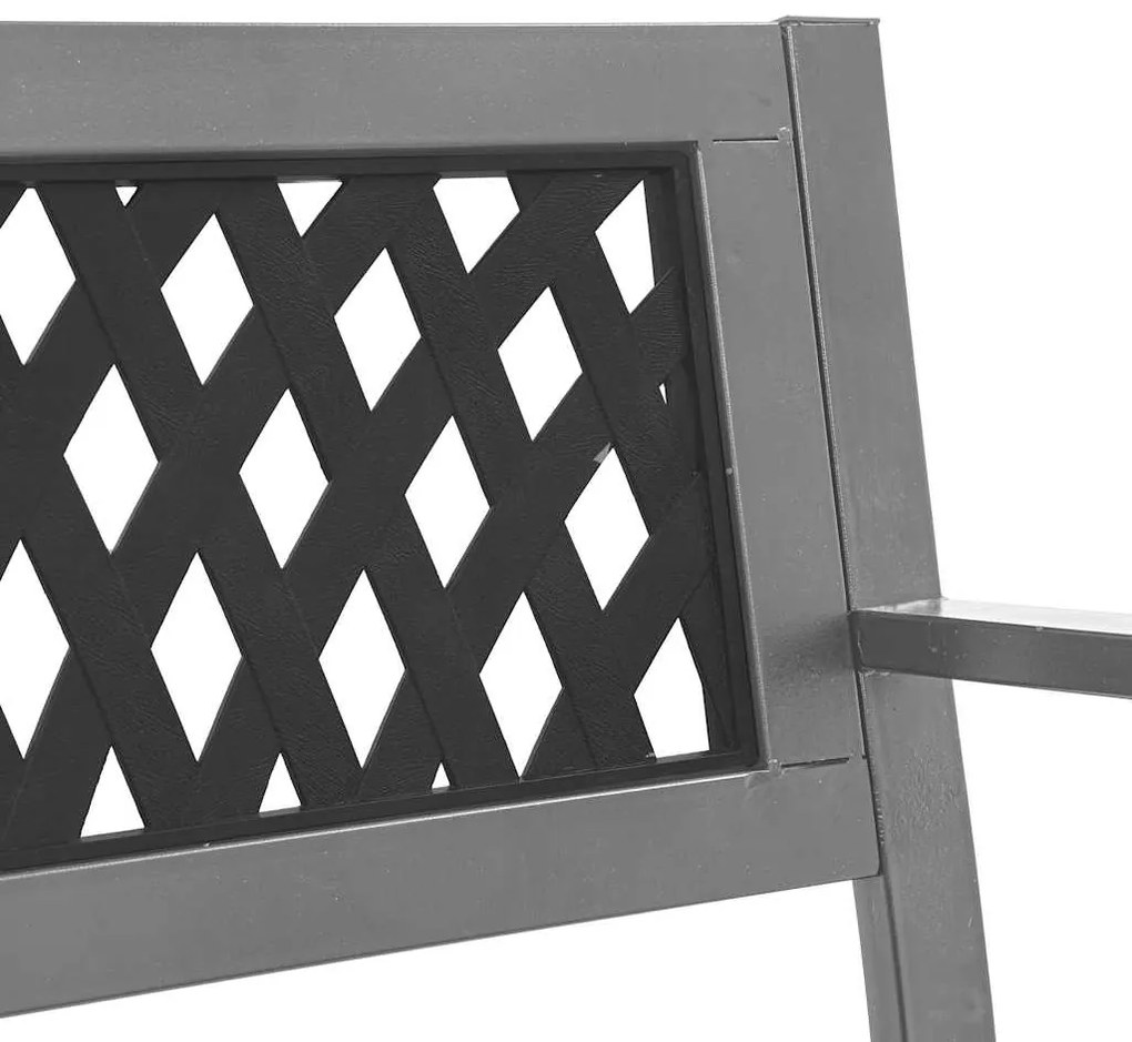 Banco de jardim 120 cm aço preto