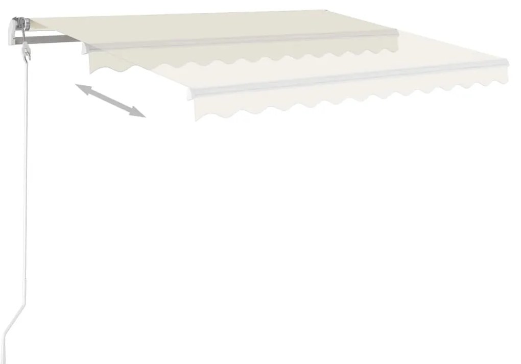 Toldo retrátil automático com postes 4,5x3,5 m cor creme