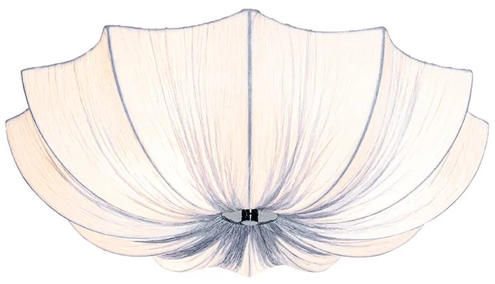 Candeeiro de teto design cinzento seda 52cm 3-luzes - Plu