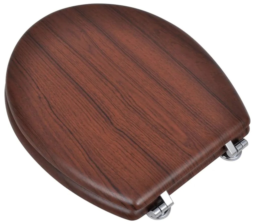 Assentos de sanita com tampas 2 pcs MDF castanho