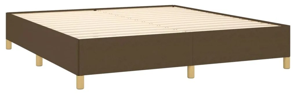 Estrutura de cama 180x200 cm tecido castanho-escuro