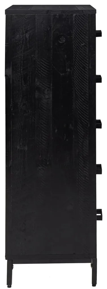 Cómoda 42x35x110 cm pinho maciço preto