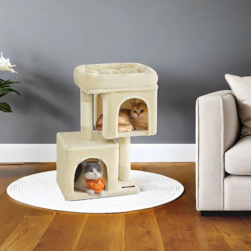Arranhador para gatos pequena 40 x 30 x 67 cm bege