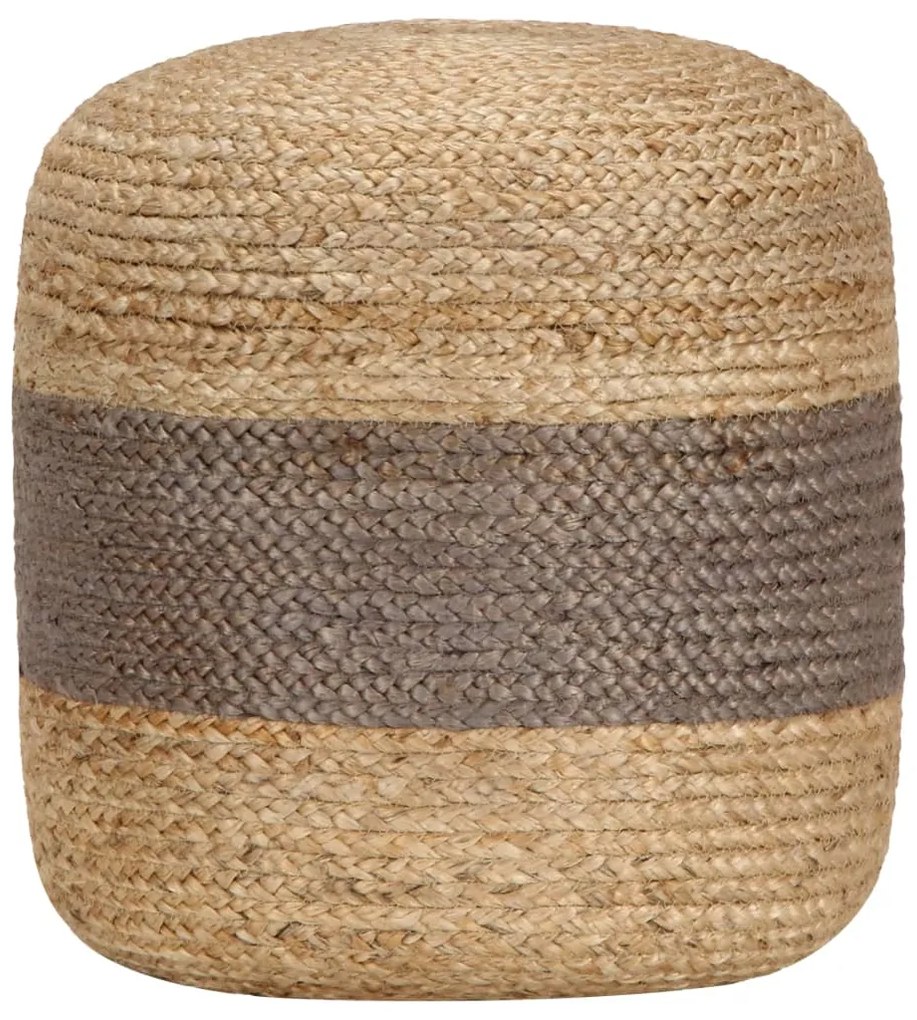248077 vidaXL Pufe artesanal 40x45 cm juta cinzento