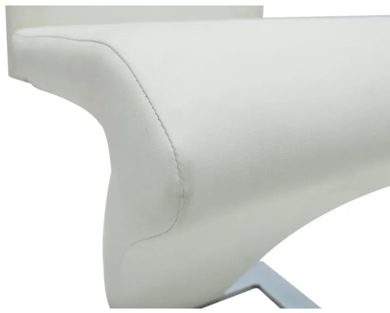 Cadeiras de jantar 2 pcs couro artificial branco