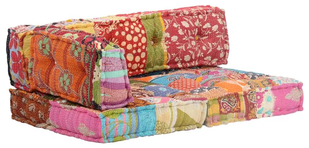 Almofadão para sofá de paletes multicor tecido retalhos