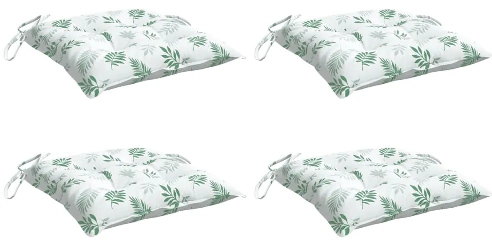 Almofadões p/ cadeira 4 pcs tecido oxford padrão folhas