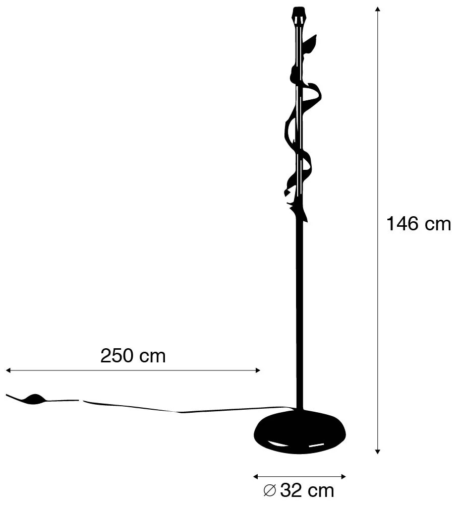 Candeeiro de pé vintage ouro antigo 29 cm sem abajur - Linden