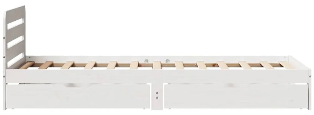 Cama sem colchão 90x200 cm madeira de pinho maciça branco