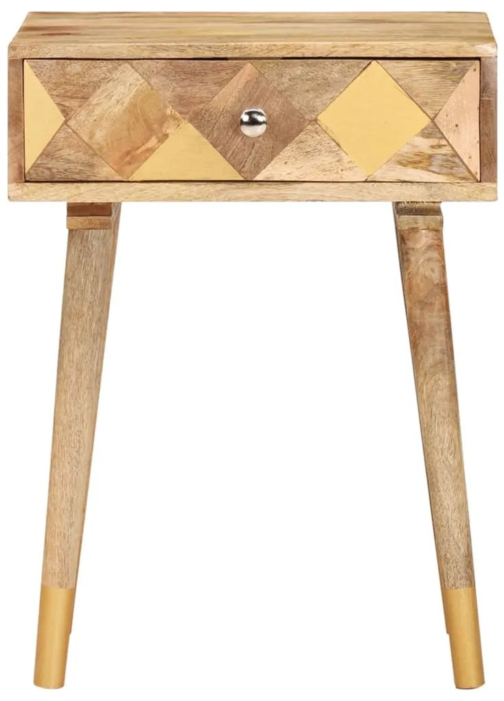 Mesa de cabeceira 43x30x58 cm madeira de mangueira maciça