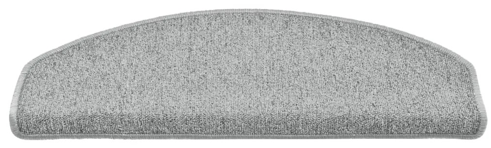 Tapete/carpete para degraus 15 pcs 65x24x4cm cinzento-claro