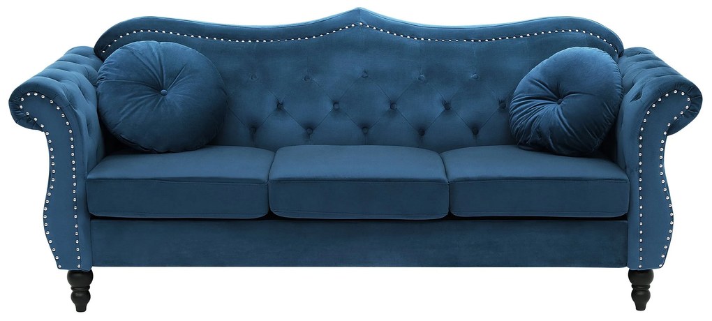Conjunto de sofás com 5 lugares em veludo azul cobalto SKIEN Beliani