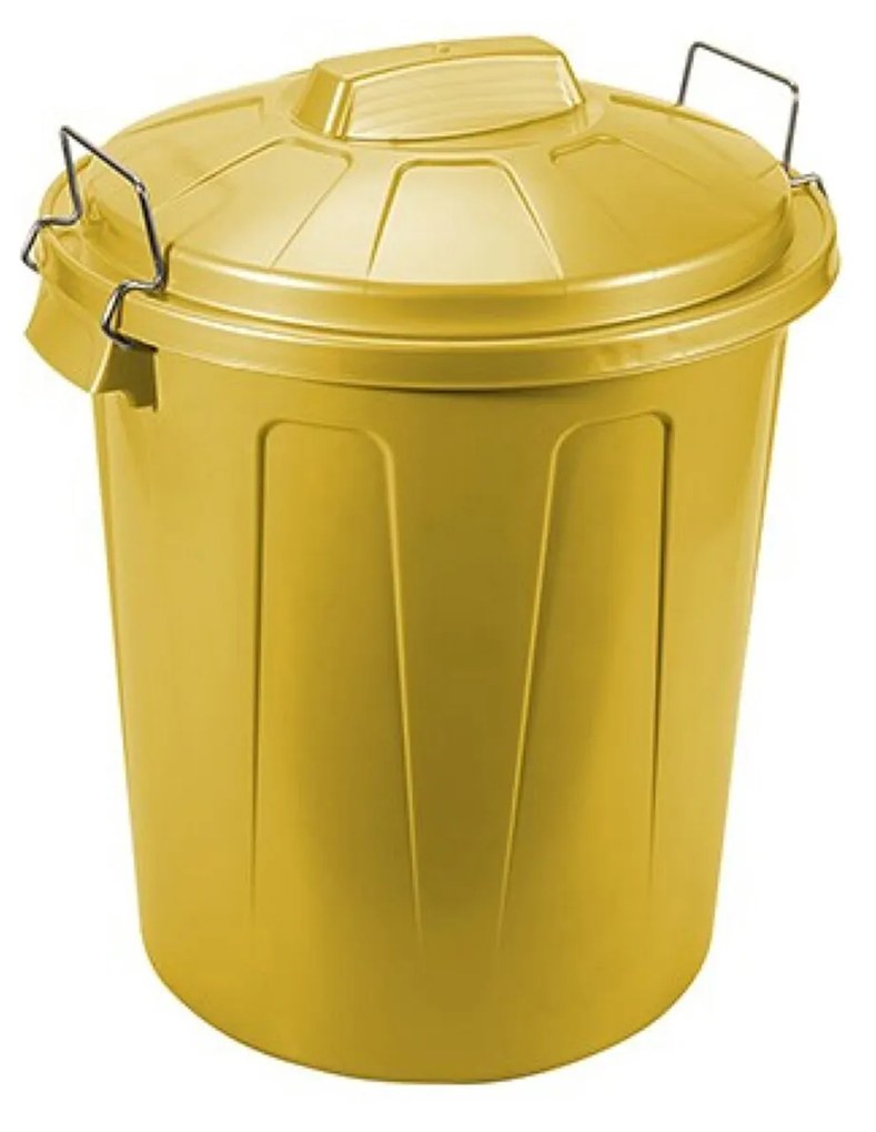 Balde Lixo com Asa Plástico 100l 75X54X50cm Amarelo