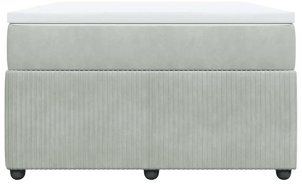 Cama boxspring com colchão 120x190 cm veludo cinzento-claro