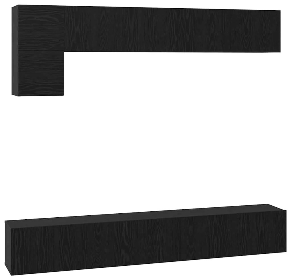 Conjunto de móvel de TV 5 pcs Carvalho Preto 100 x 30 x 30 cm