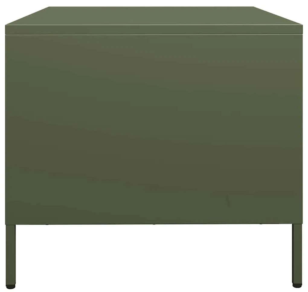 Mesa centro 68,5x50x43,5 cm aço laminado a frio verde-azeitona