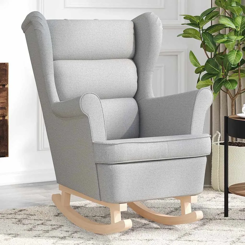 vidaXL Cadeira de baloiço 74x90x102 cm tecido cinzento-nublado