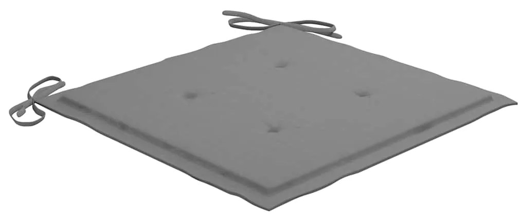 3 pcs conj. jantar dobrável exterior c/ almofadão teca maciça