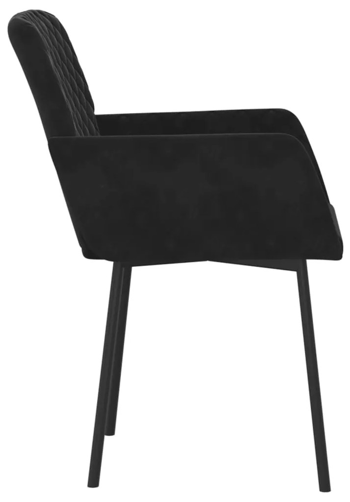 Cadeiras de jantar 2 pcs veludo preto