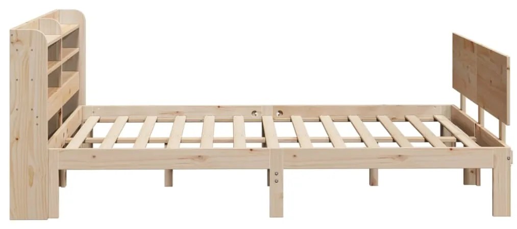 Estrutura de cama com cabeceira 160x200 cm pinho maciço