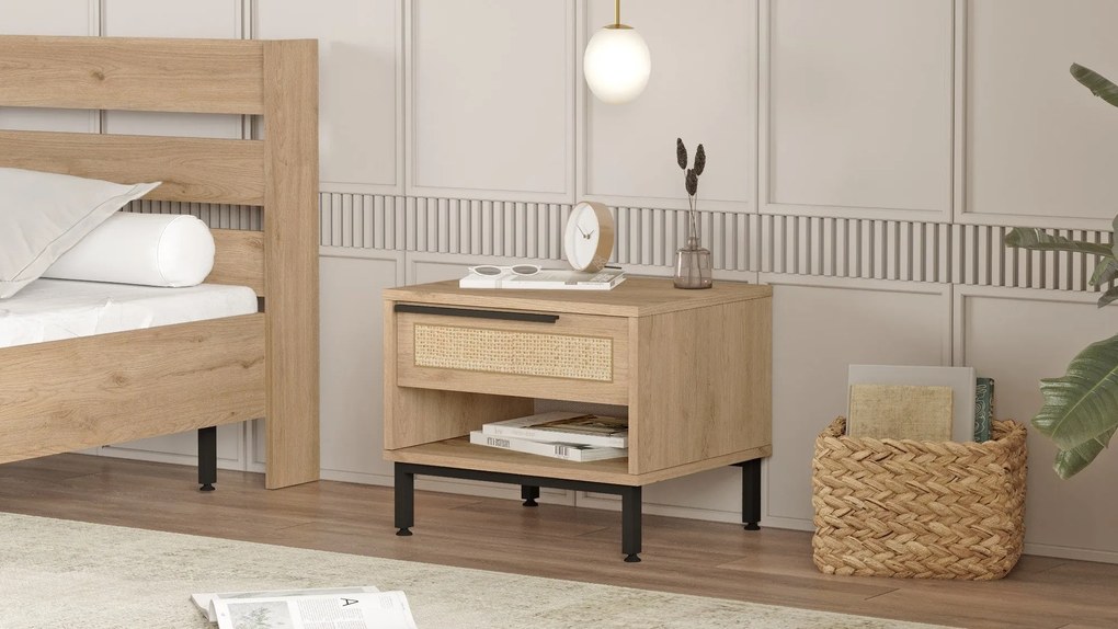 Mesa de Cabeceira ON14 – Nogueira – 53,6x42,4x44,5 cm