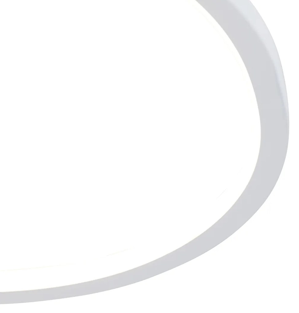 Candeeiro de teto branco 45 cm com LED regulável em 3 níveis - Rowin Design