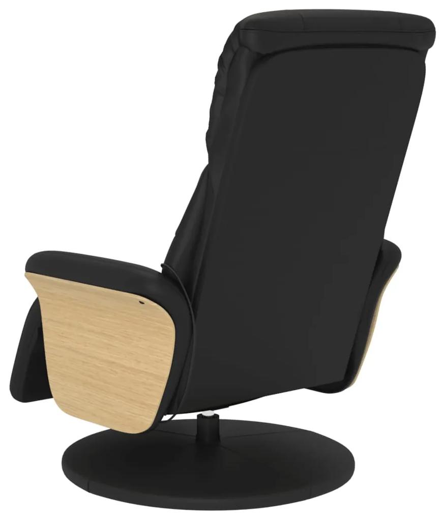 Cadeira massagens reclinável c/apoio pés couro artificial preto