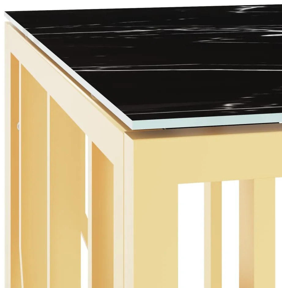 Mesa de centro 110x45x45 cm aço inoxidável e vidro dourado