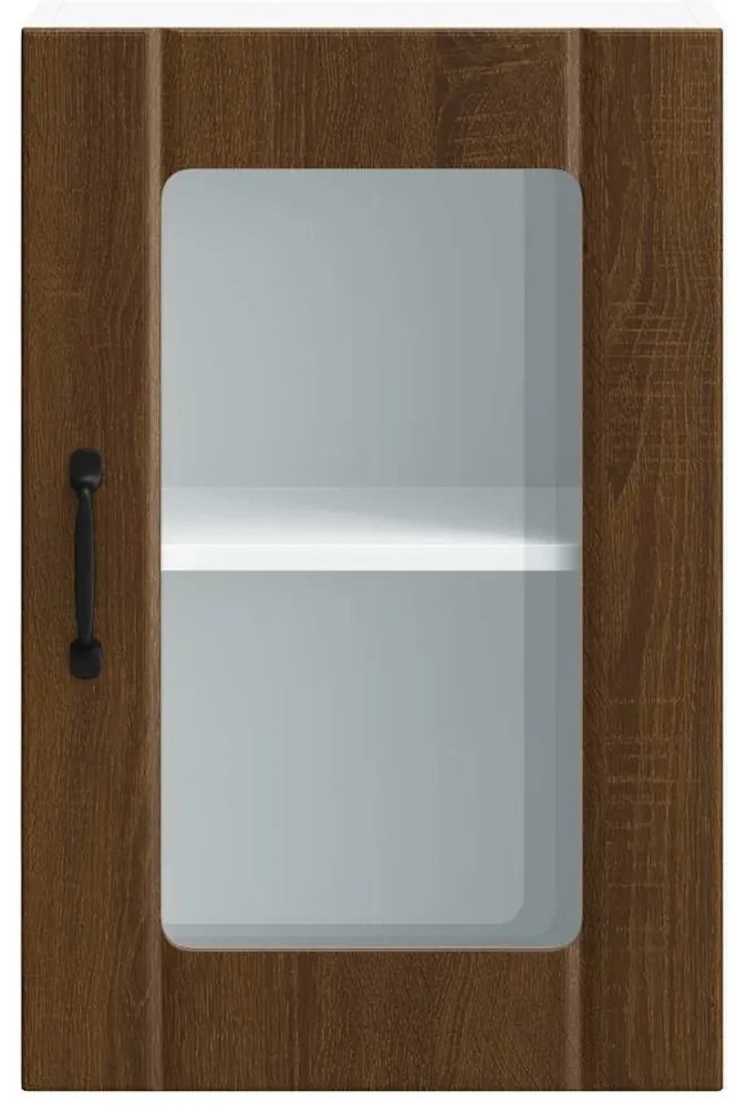Armário de parede cozinha porta vidro Lucca carvalho castanho