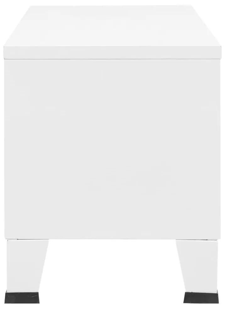 Móvel de TV industrial 105x35x42 cm metal branco